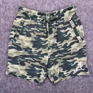 New Era Golf Shorts Atlanta Braves Men's Medium Cotton 7" Inseam MLB Green‎